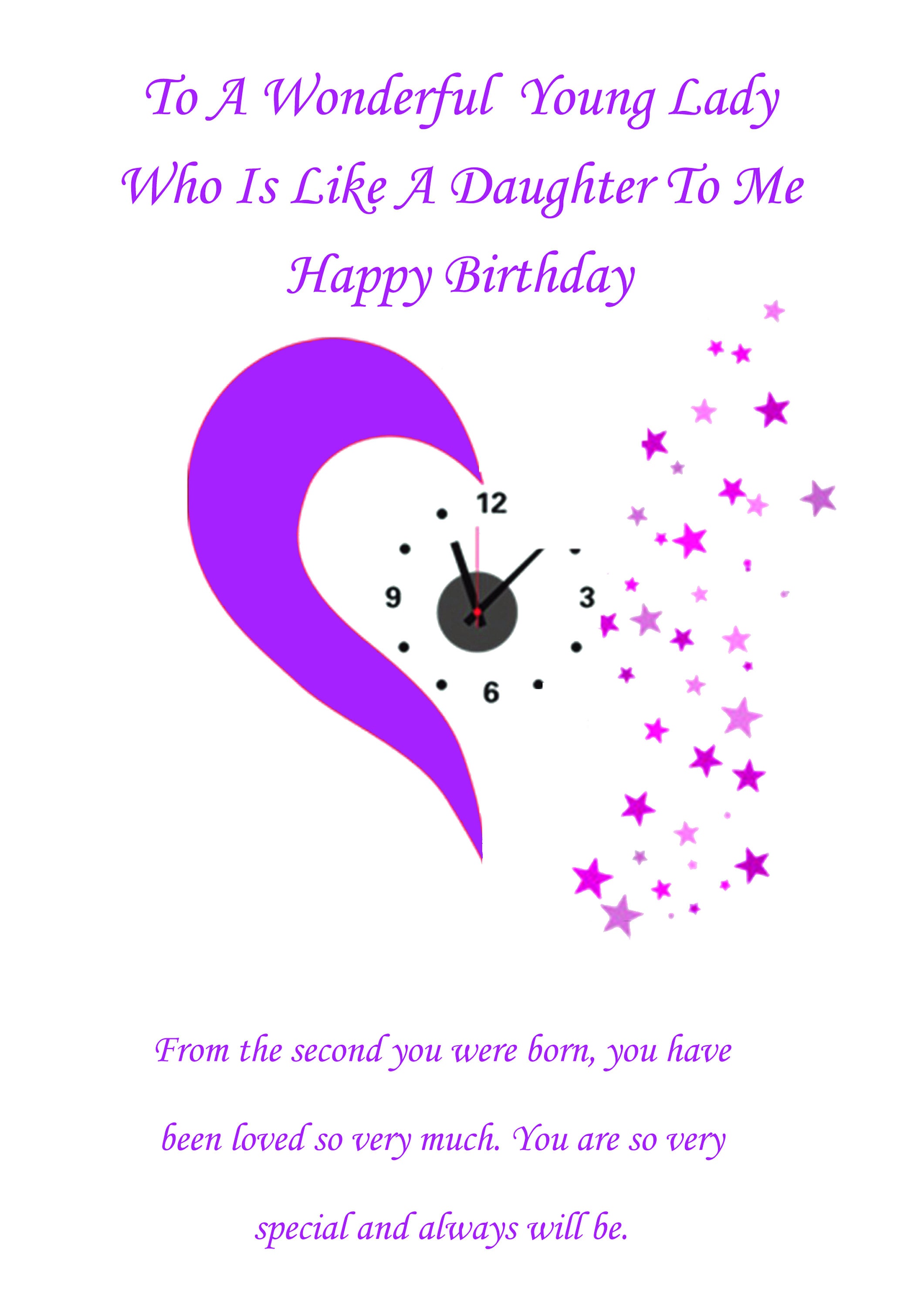 Happy Birthday Like A Daughter Like A Daughter Birthday Card | Etsy Denmark