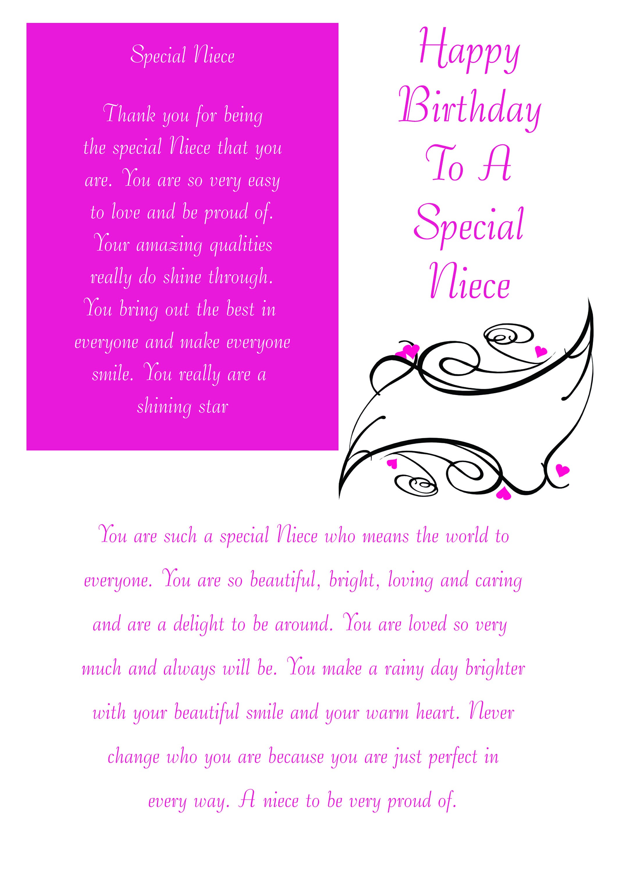 niece birthday card with removable laminate