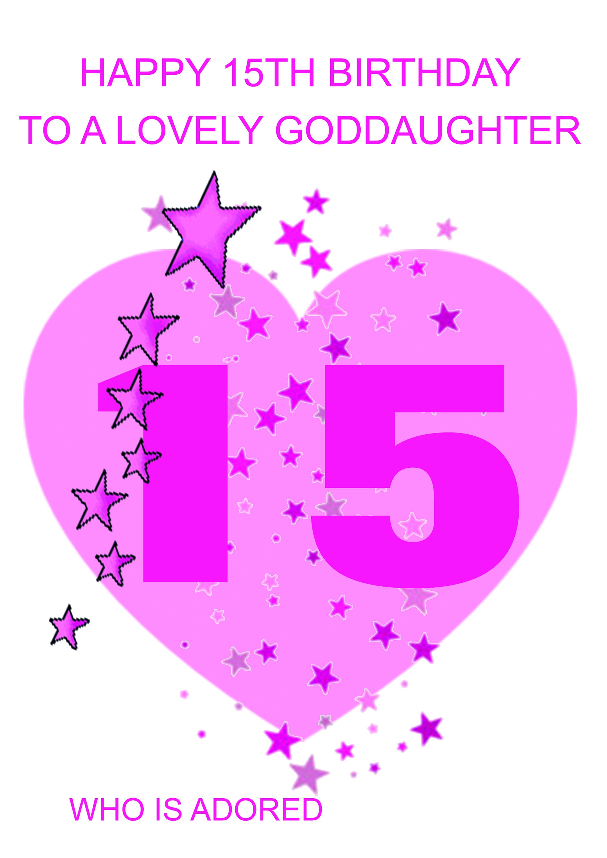 Goddaughter 15th Birthday Card Etsy Goddaughter 15th Birthday Card Etsy