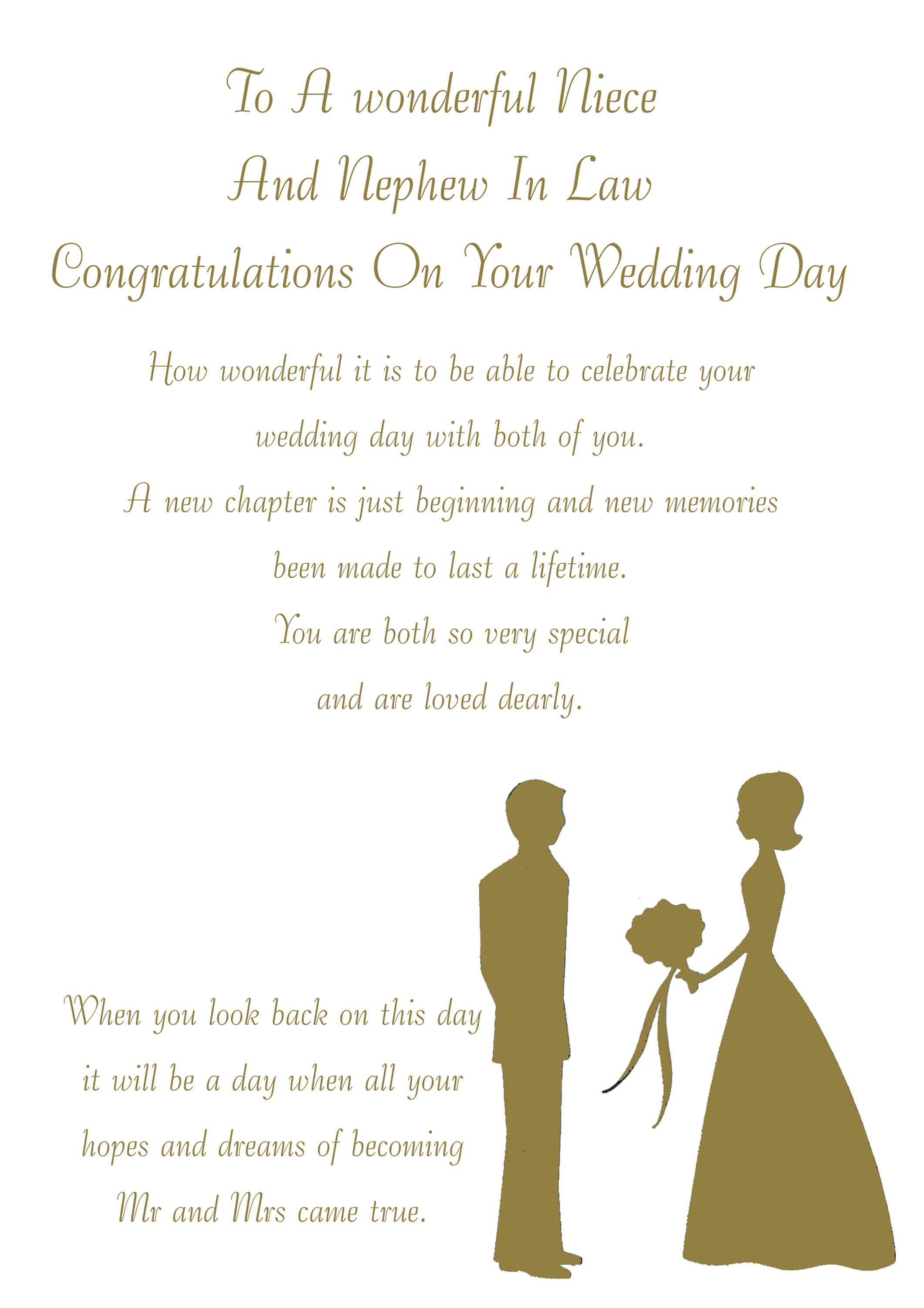 Niece and Nephew in Law Wedding Card