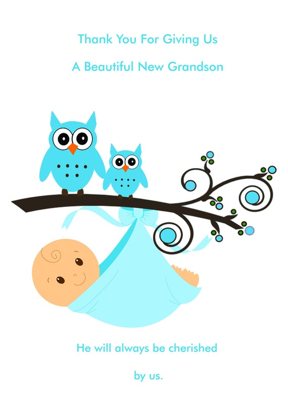 New Grandson Card, Thank You For Our Baby Grandson Card, Birth Of Baby Grandson, New Grandparents Card - UK - View #12