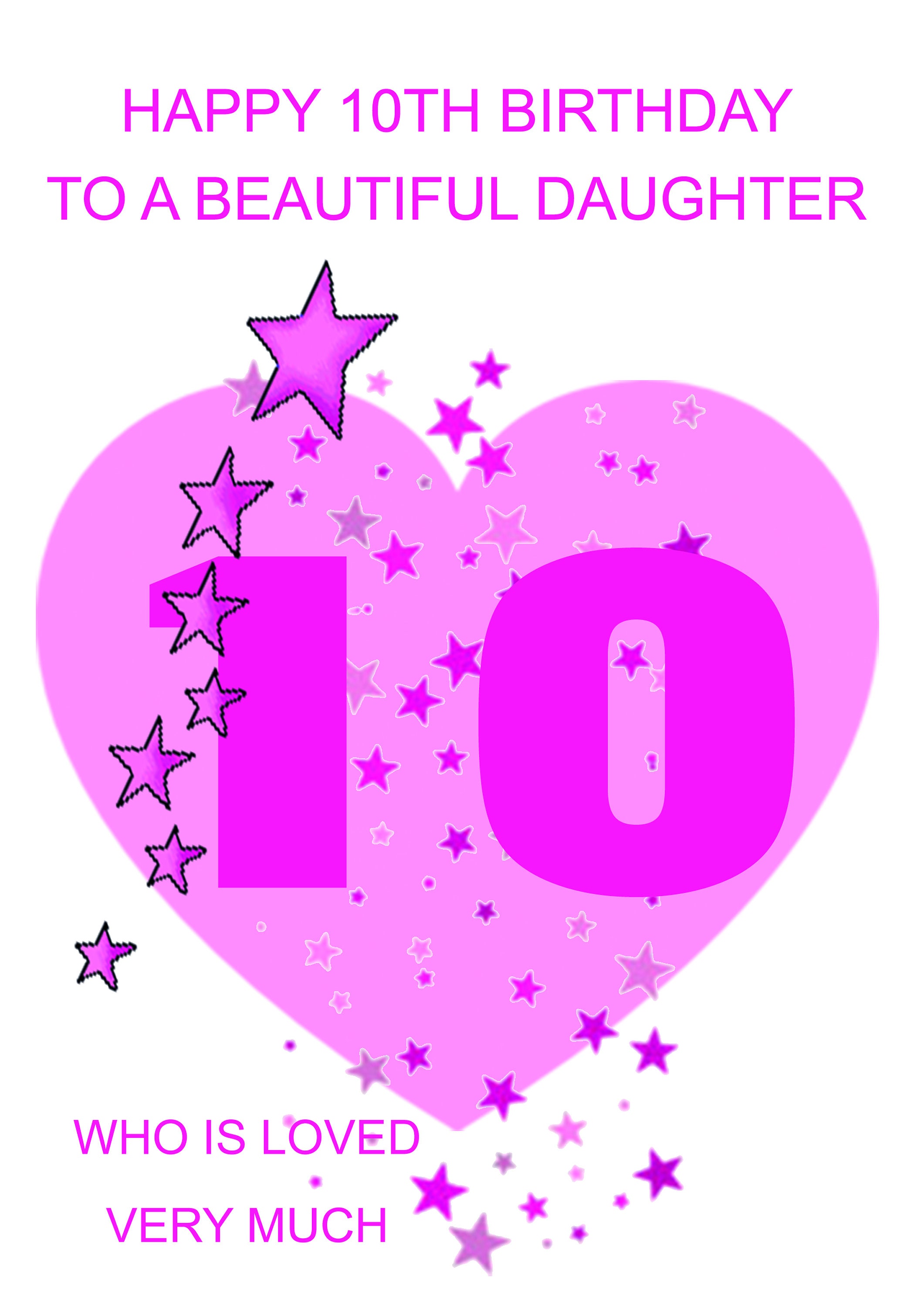 Daughter 10th Birthday Card - Etsy UK