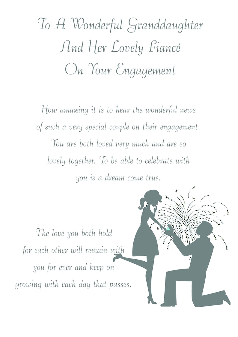 Granddaughter & Fiance Engagement Card Etsy