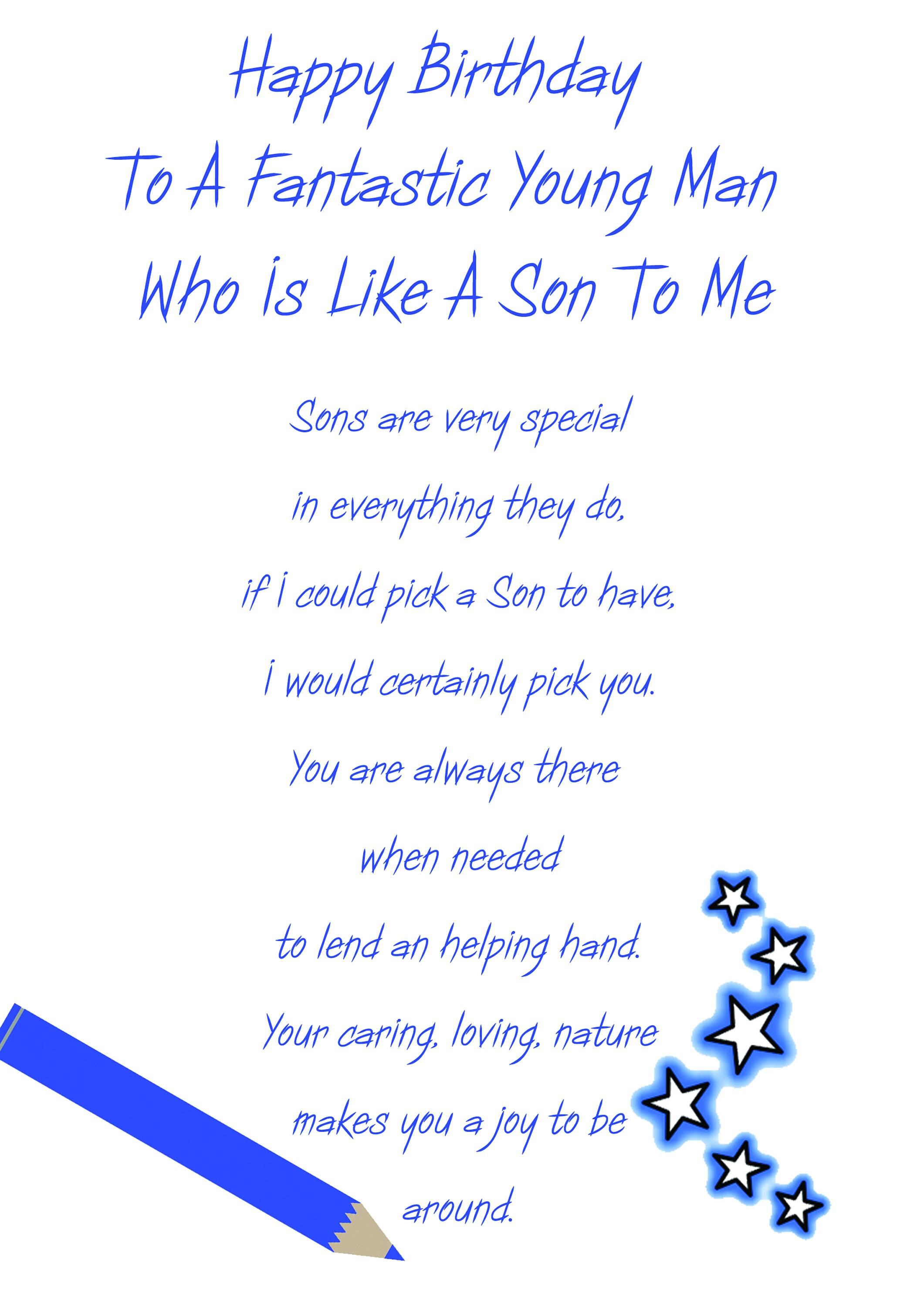 Happy Birthday Like A Son Like A Son Birthday Card | Etsy Denmark