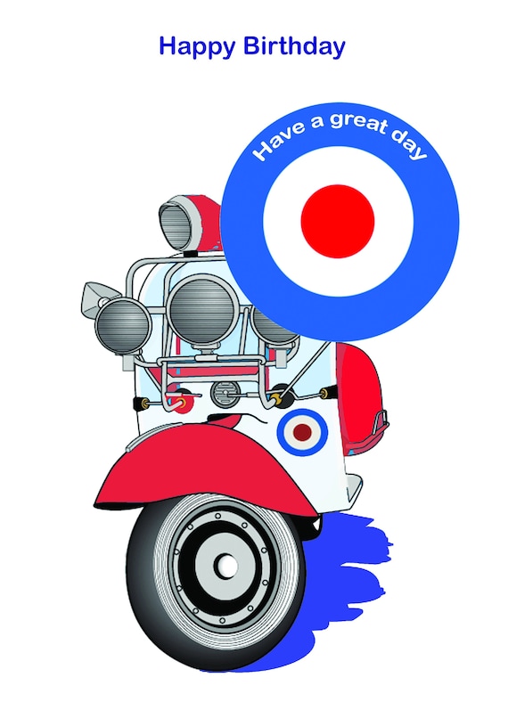 Happy Birthday Scooter Card Etsy Ireland