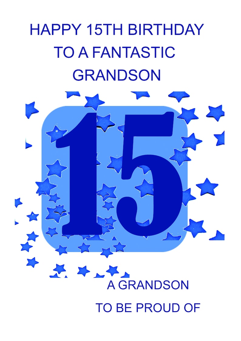 grandson 15th birthday card etsy