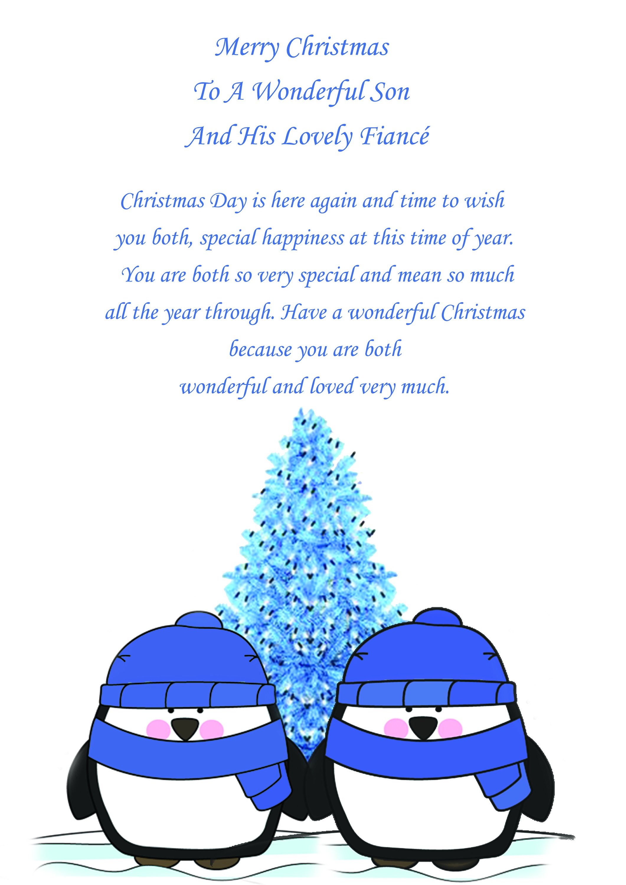 Son And Fiance Christmas Card Cute Male And Male