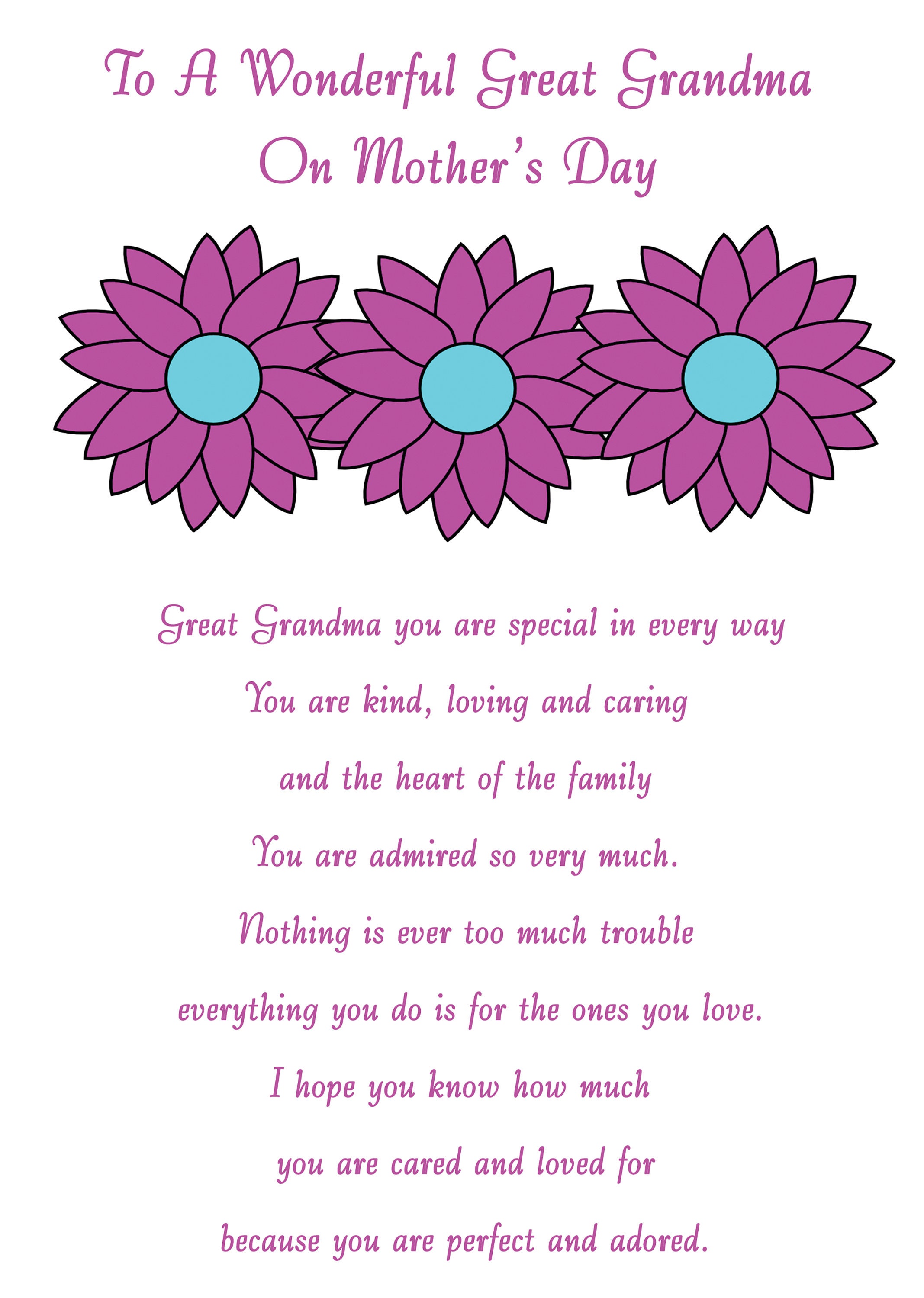 Printable Mothers Day Card For Grandma Printable Word Searches