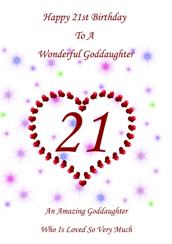 Goddaughter 21st Birthday Card Etsy