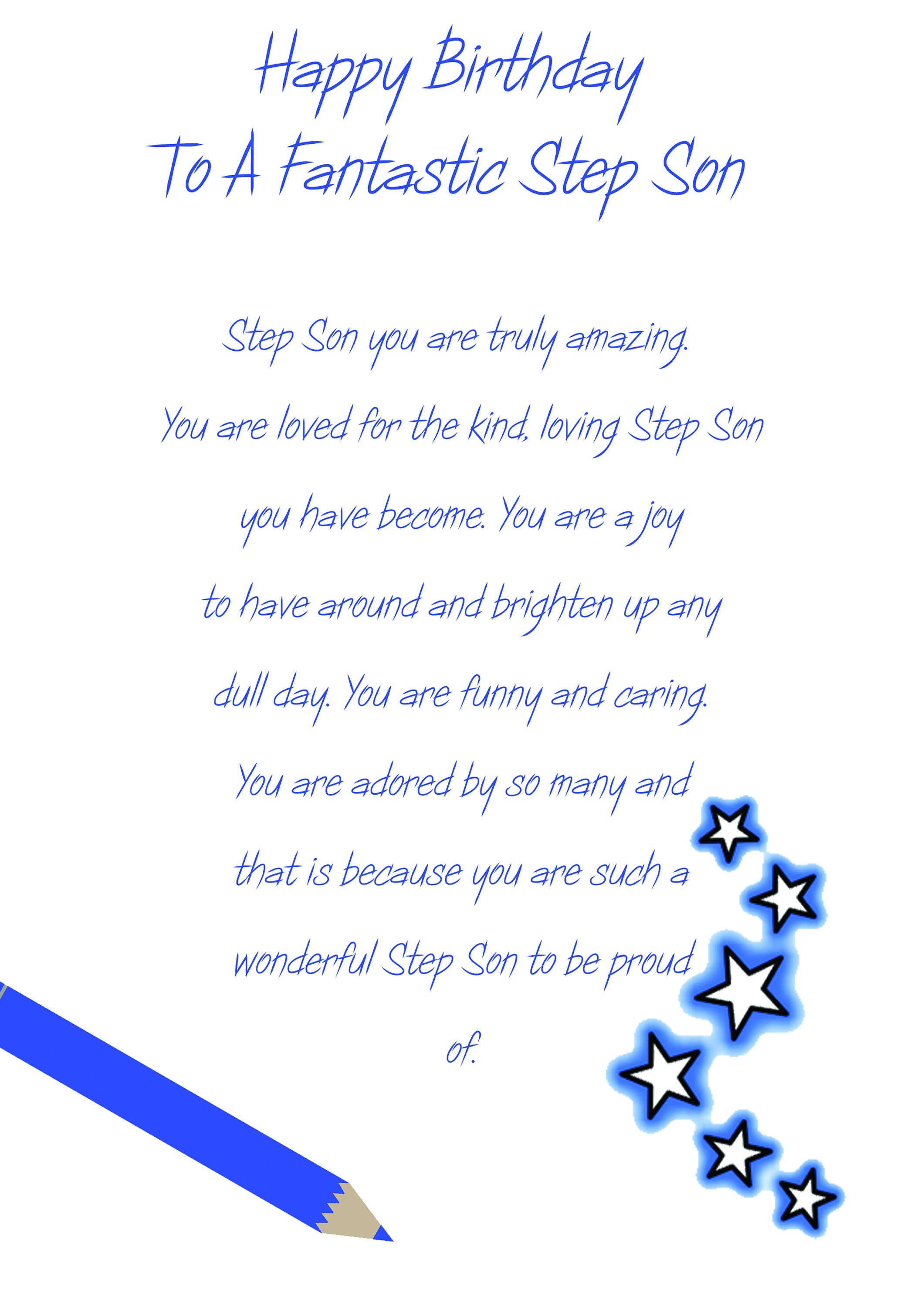 Happy Birthday Step Son Step Son Birthday Card | Etsy Denmark