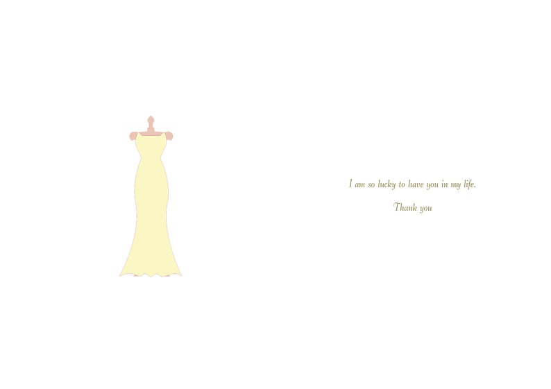 Maid of honour card thank you