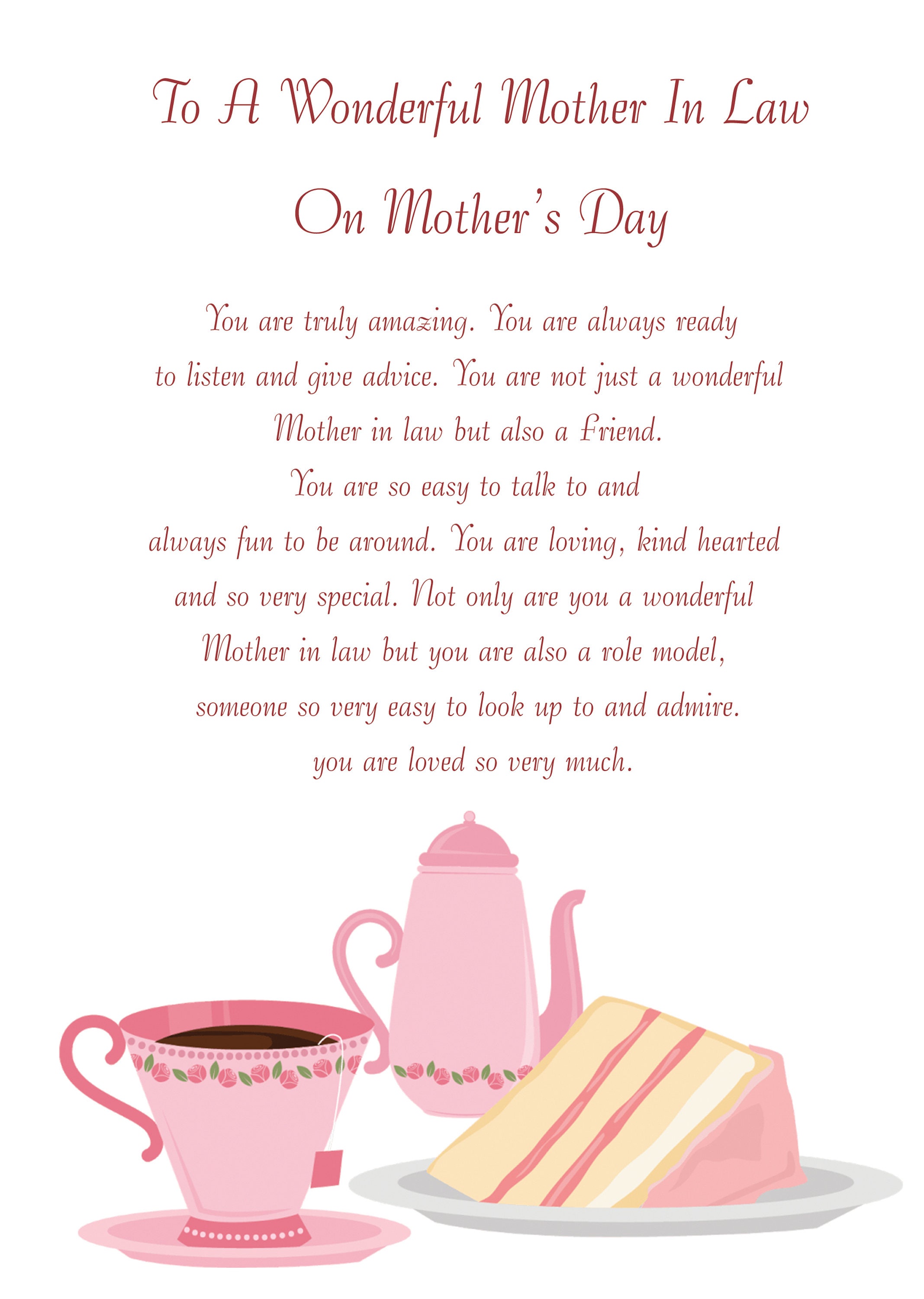 Mother in Law Mothers Day Card 2