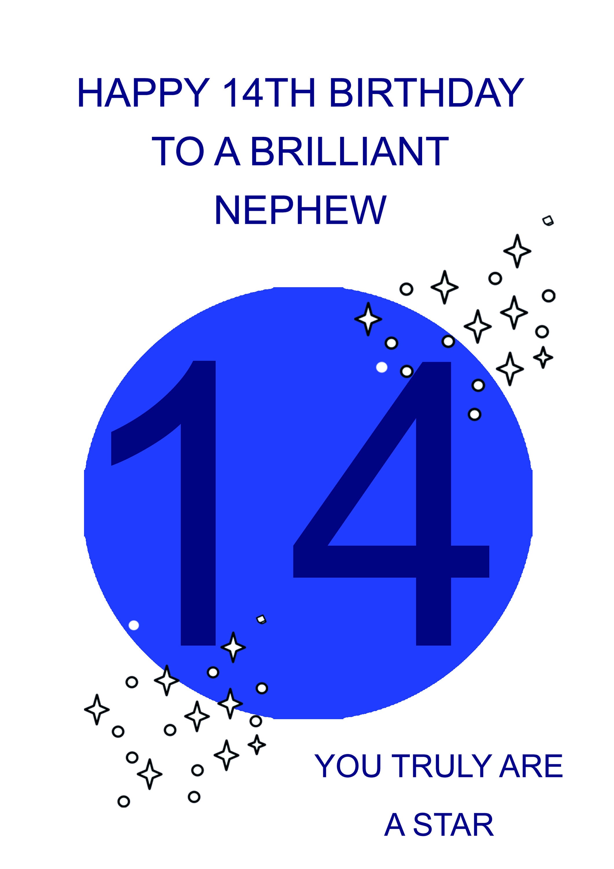 Happy 14th Birthday Nephew Nephew 14Th Birthday Card | Etsy Hong Kong