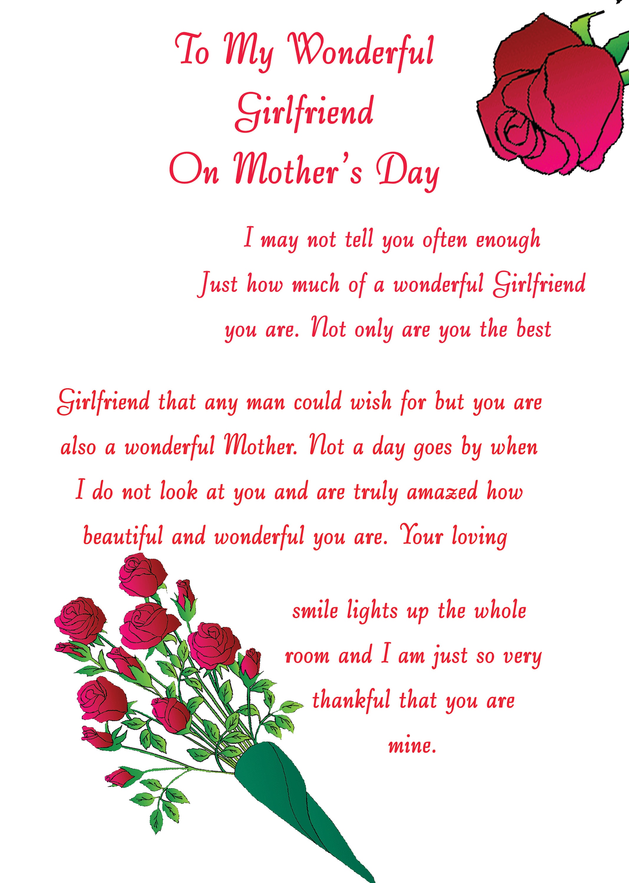 Happy mothers day store to girlfriend