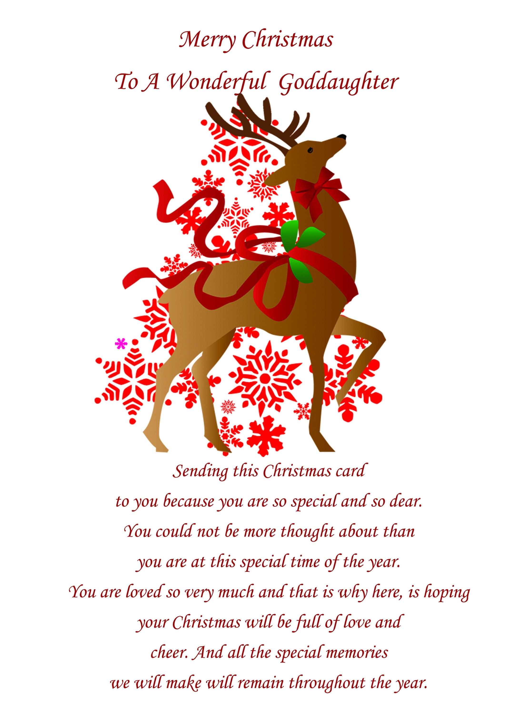 Merry Christmas Wishes To Goddaughter