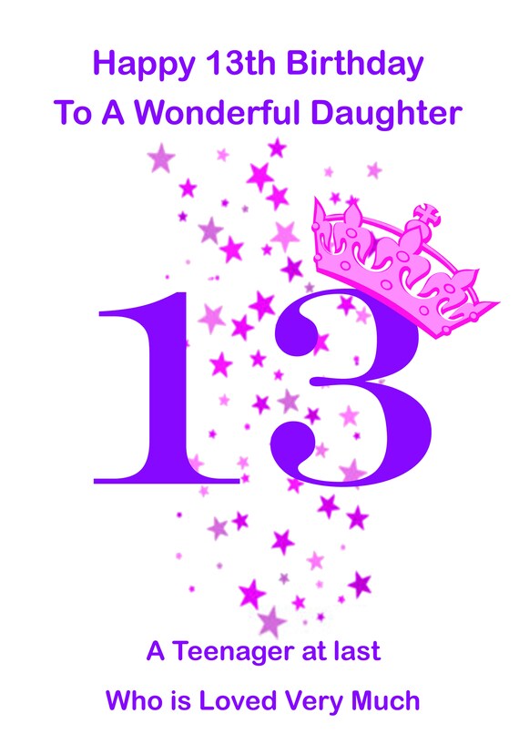 Daughter 13 Birthday Card | Etsy