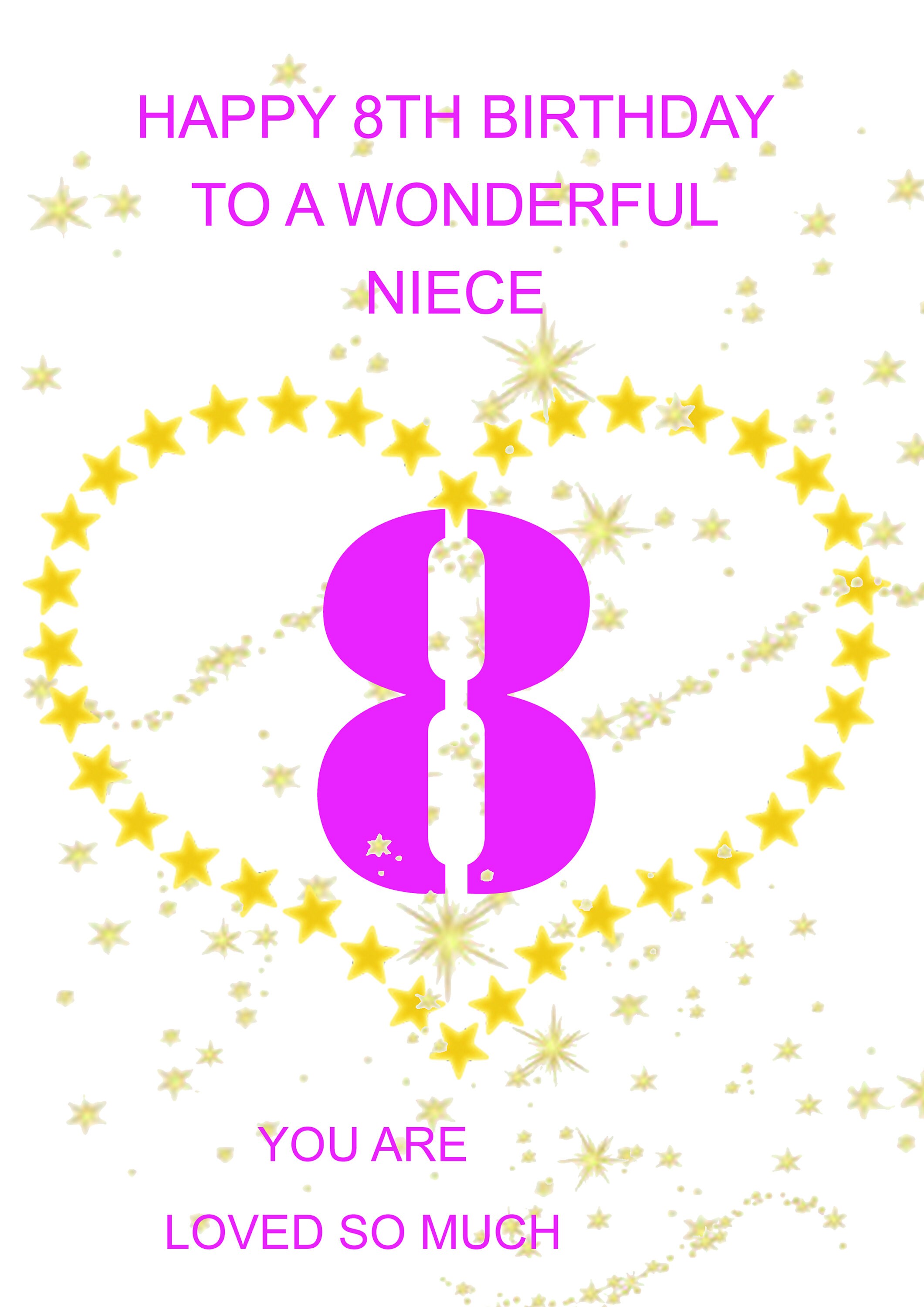 Niece 8th Birthday Card Etsy