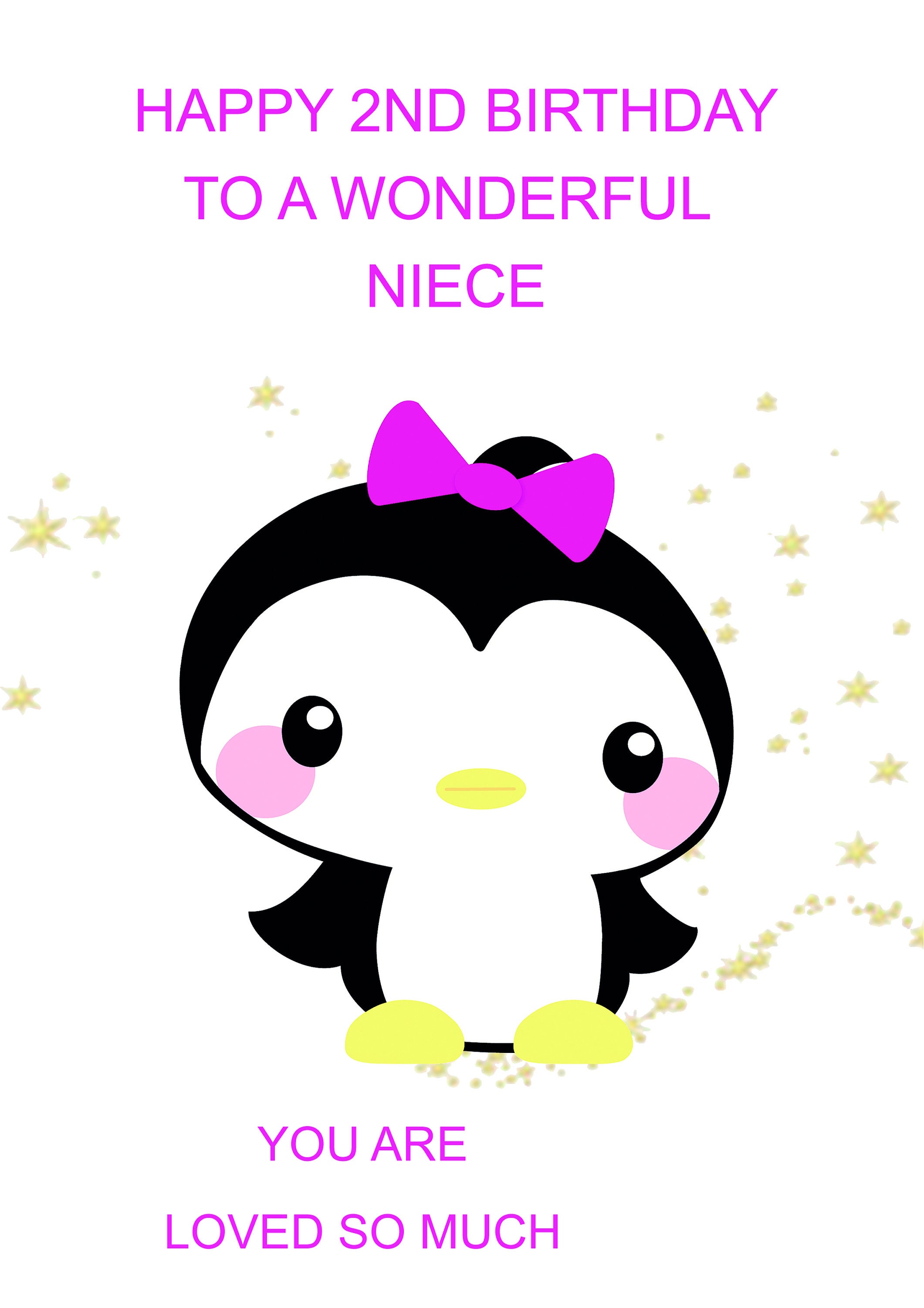 Happy 2nd Birthday Niece Niece 2Nd Birthday Card | Etsy Hong Kong