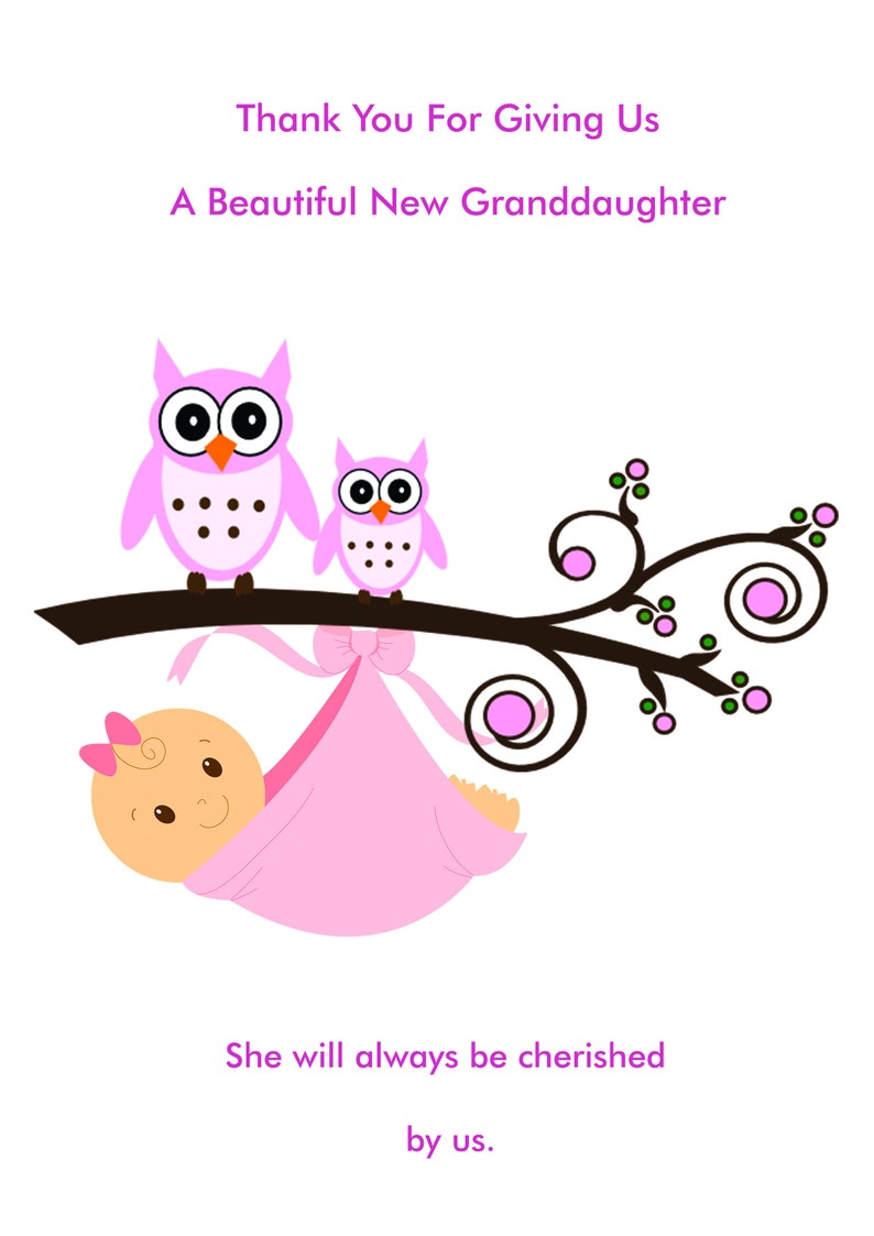 thank you for our beautiful granddaughter card