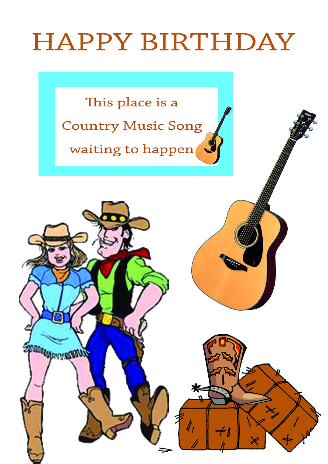Country Music Birthday Card - Etsy