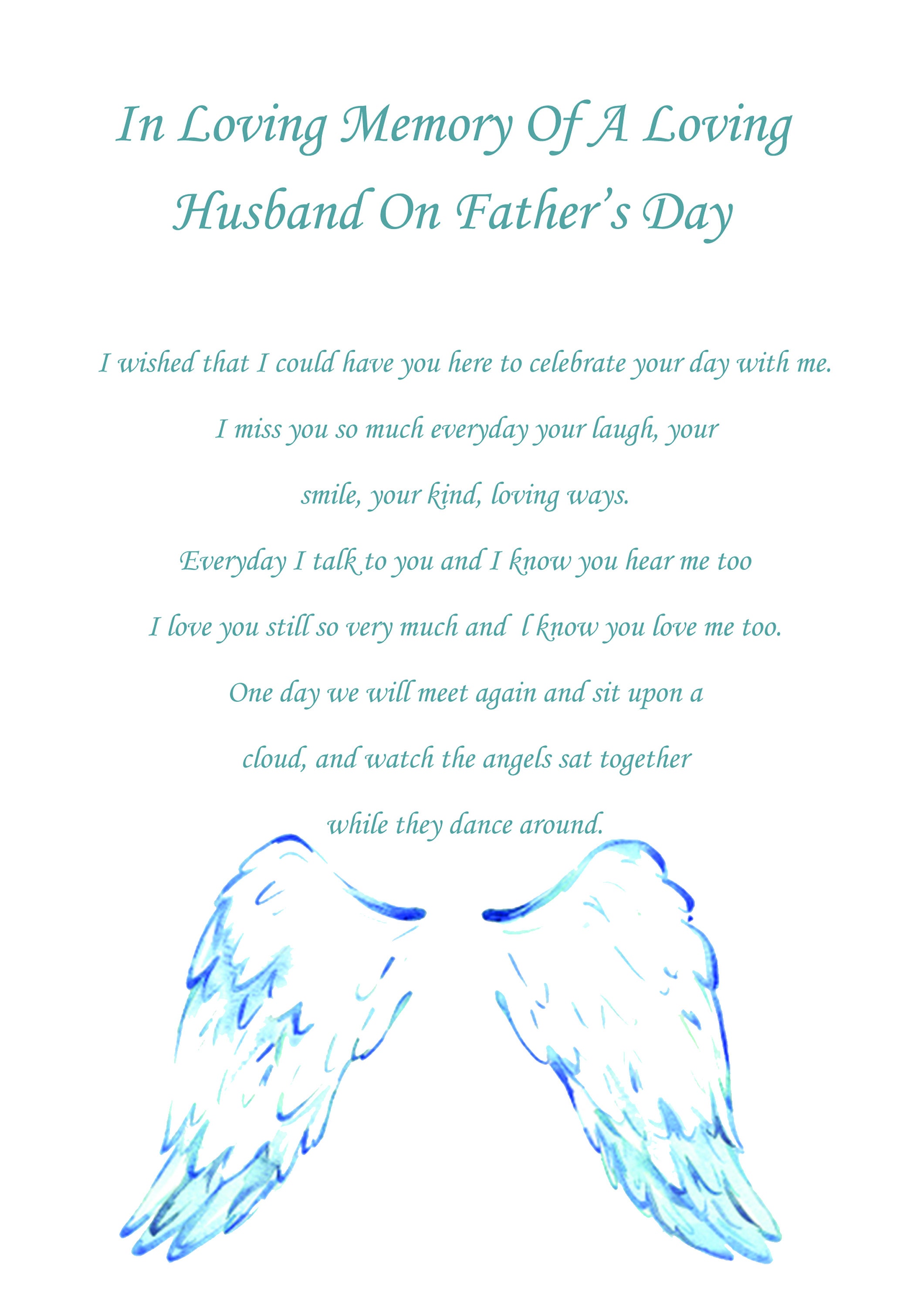 Husband In Memory Fathers Day Card