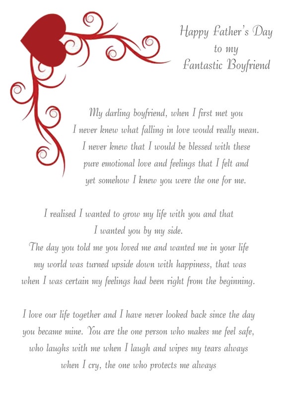 Boyfriend Fathers Day Card Etsy
