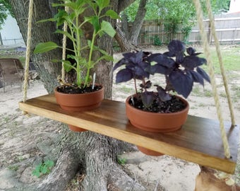 Decorative Indoor Outdoor Hanging Herb Garden Wooden Planter Pot Holder FREE SHIP customizable