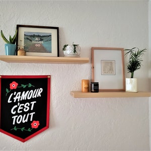Hidden Hardware Solid Wood Floating Shelf Customizable