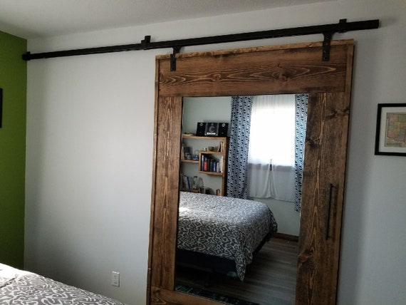 Mirrored Sliding Barn Door Etsy