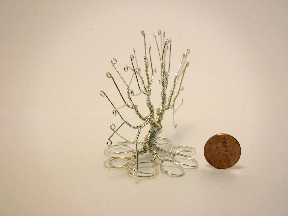 Silver and Gold Wire Tree Etsy