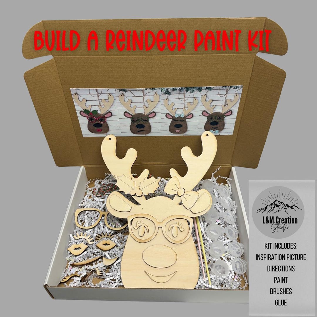 Build a Reindeer Paint Kit - Etsy