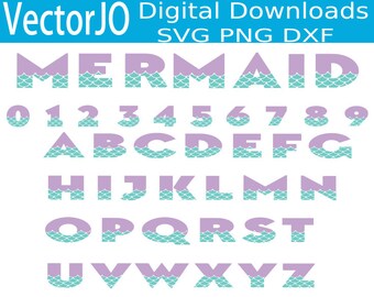 Mermaid Letters Svg Etsy