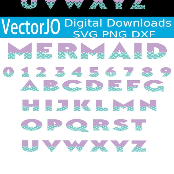 Mermaid svg Alphabet svg Mermaid Letters Mermaid Alphabet Mermaid Clipart Digital Font Mermaid Letters svg Little Mermaid font svg dxf png