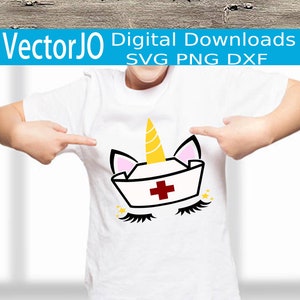 Enfermeira unicórnio svg, dxf, png, design de camiseta enfermeira unicórnio. linda camisa de menina, filha enfermeira svg futura enfermeira svg menina svg médica