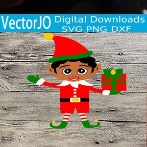 Afro Puff SVG, elf svg, puffs svg Christmas Elf Afro-americano, arquivo cortado Magical Cutie svg Black Boy Magic Afro puffs Santa Elf Cutie Pie