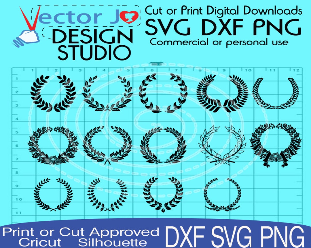 Laurel Wreath SVG Bundle Wreath Clipart Round Circle Monogram Frame ...