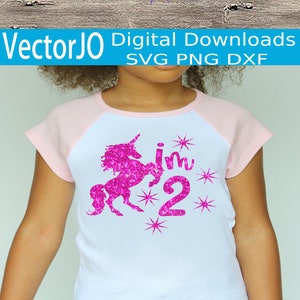 UNICORN svg, filles anniversaire SVG, anniversaire, 1er, 2e, 3e, 4e, 5e, 6e, 7e, 8e, 9e, 10e, svg, dxf, fer sur, magique, chemise d'anniversaire