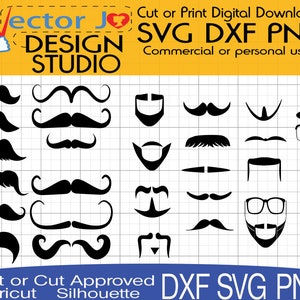 Mustache SVG Bundle, Moustache SVG, Mustache Clipart, Cut Files For Silhouette,Cricut, Facial Hair,Vector, Moustache Svg,Dxf, Png,99 cents