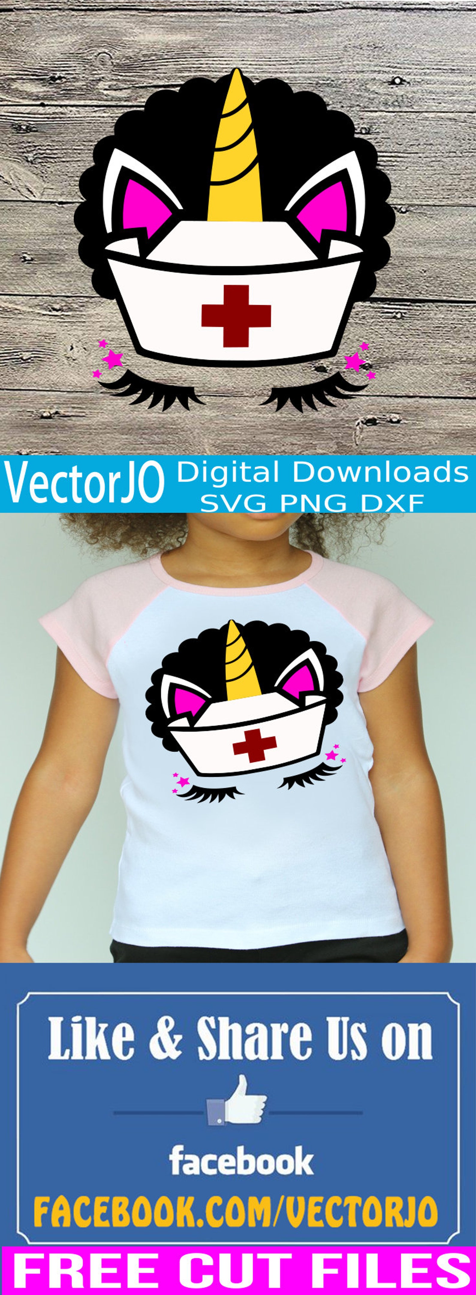 Download Afro puff svg Nurse unicorn svg dxf png afro puffs svg | Etsy