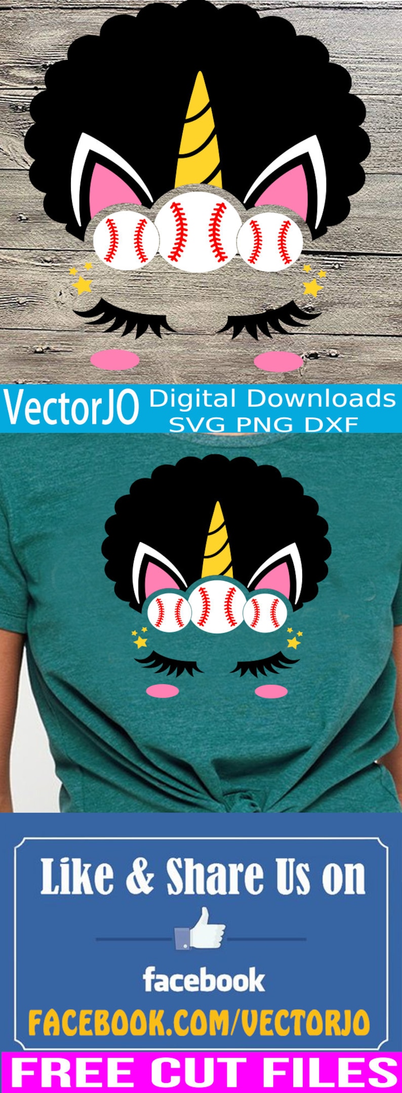 Download Afro puff Unicorn Afro Unicorn SVG afro baseball | Etsy