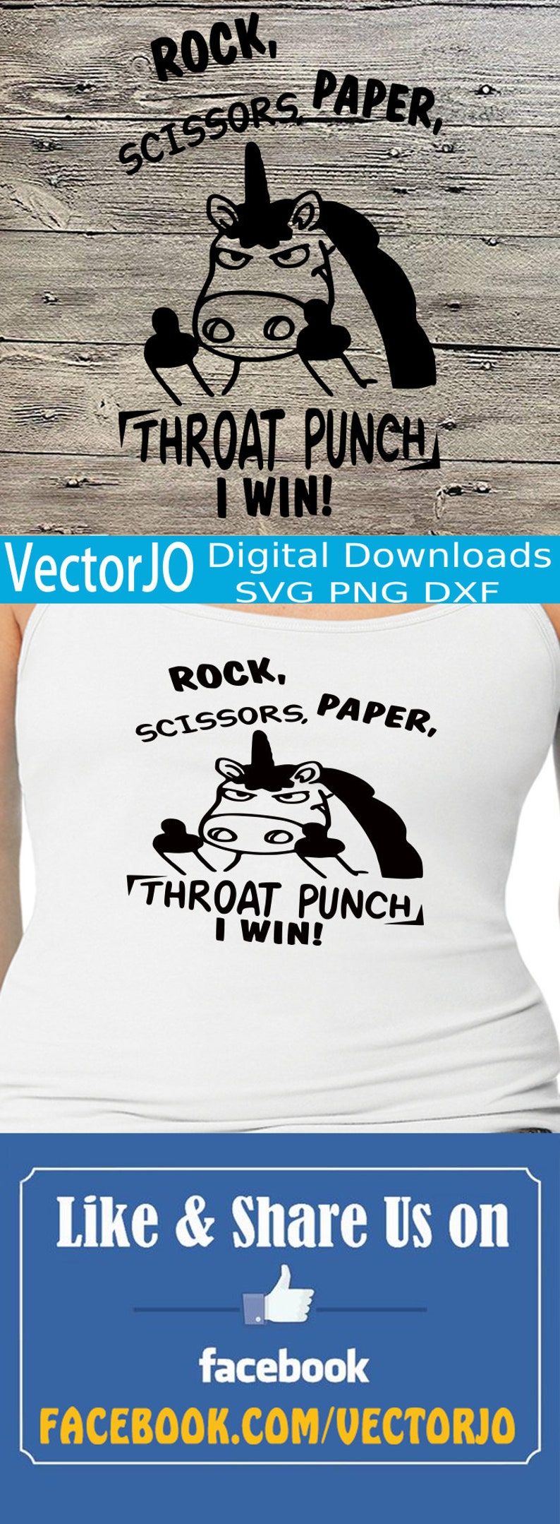 Rock Paper Scissors Throat Punch I Win Digital Svg Cut Files | Etsy
