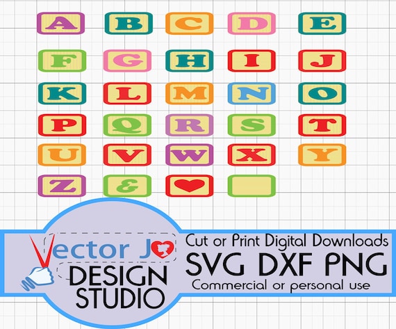 Baby Blocks SVG DXF PNG for Cricut Design Space and Silhouette | Etsy