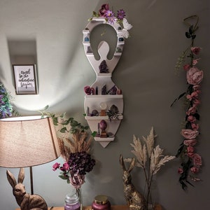 White Goddess crystal/ ornament display shelf.