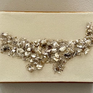 5x7 White & Gold Crushed Oyster Alligator