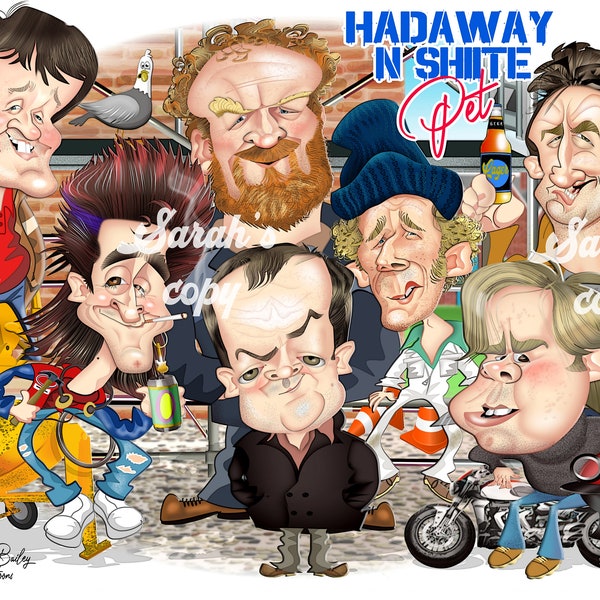 Auf Wiedersehen Pet cartoon poster