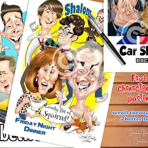 Sitcom Cartoons including Car Share, Inbetweeners, Friday Night Dinner and This Country
