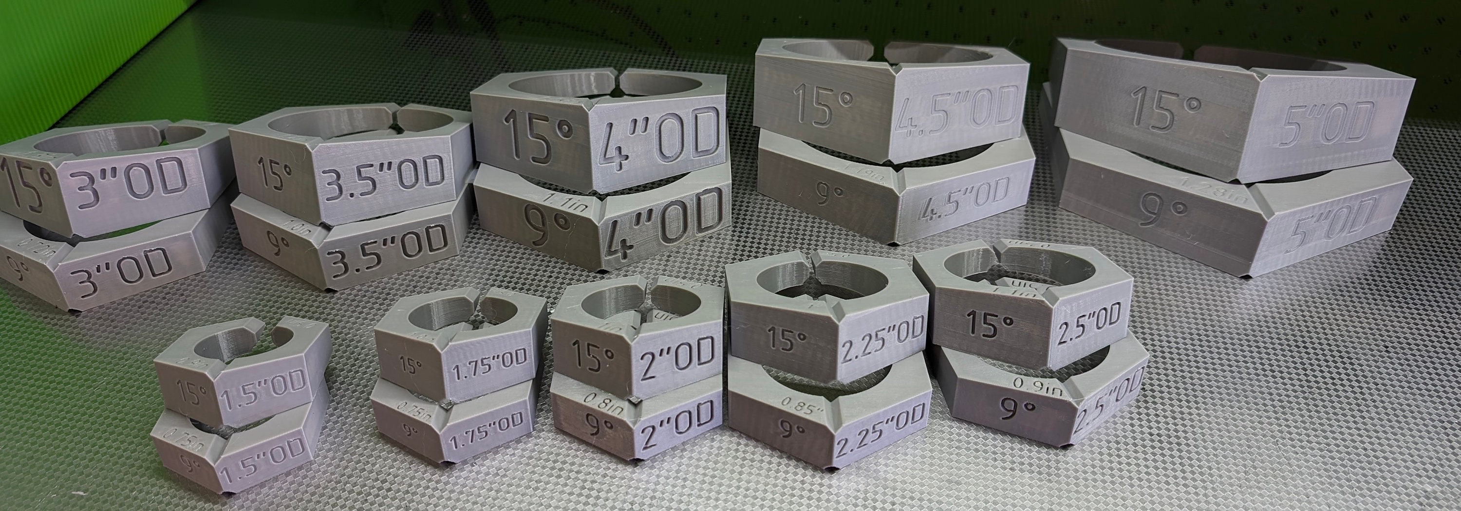 Tuyau d'échappement coupe tarte gabarits 3,5 9°15° set tête fabrication collect