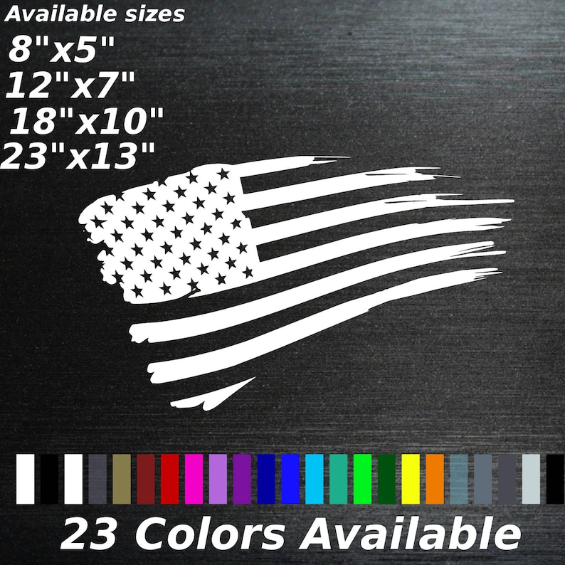 Tattered American Flag Decal Sticker USA - Etsy