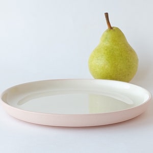 Handmade pink ceramic small plate, small breakfast plate, round pink modern pottery plate, pink jewelry dish, minimalist decor, boho chic