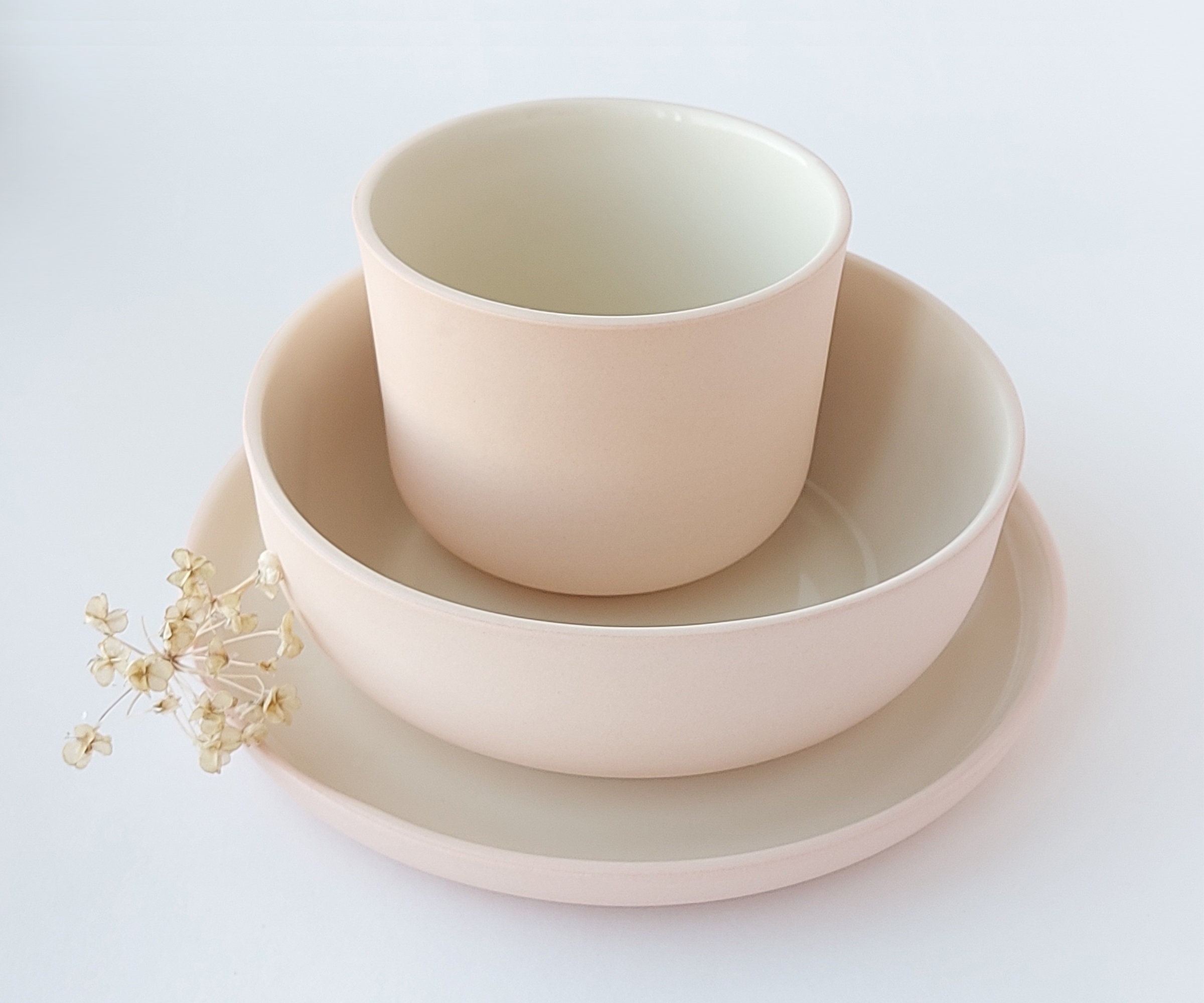Matte Pink Cereal Bowl Etsy
